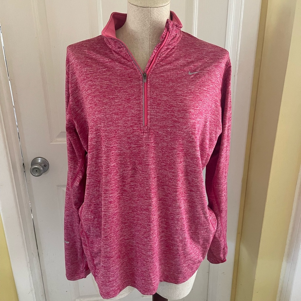 Nike Women's Dri-Fit Pink Quarter-Zip Top